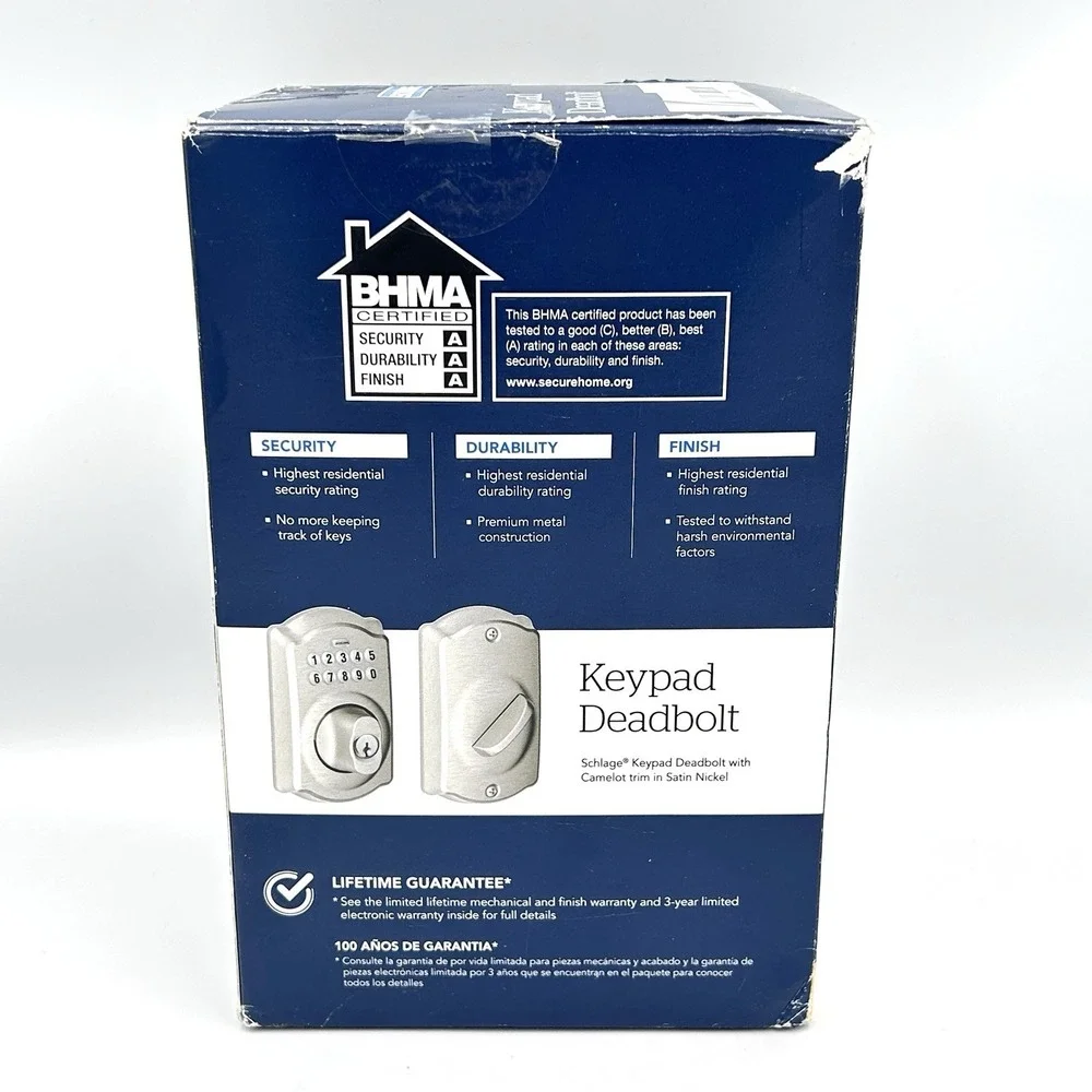 Schlage‎ BE365VCAM619 Camelot Keypad Deadbolt - Satin Nickel